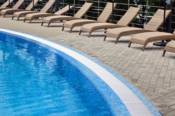 Poolside Hardscaping in Los Gatos
