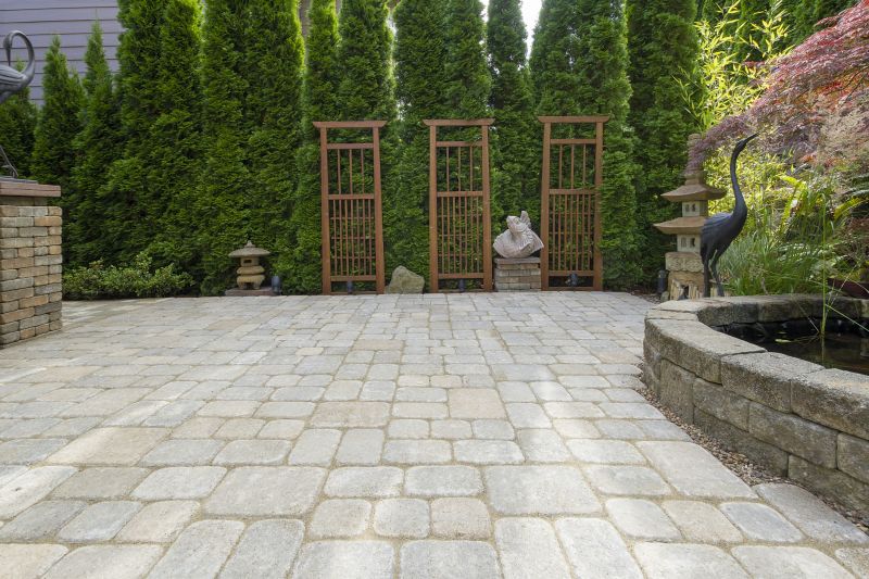 Elegant paver design in a backyard